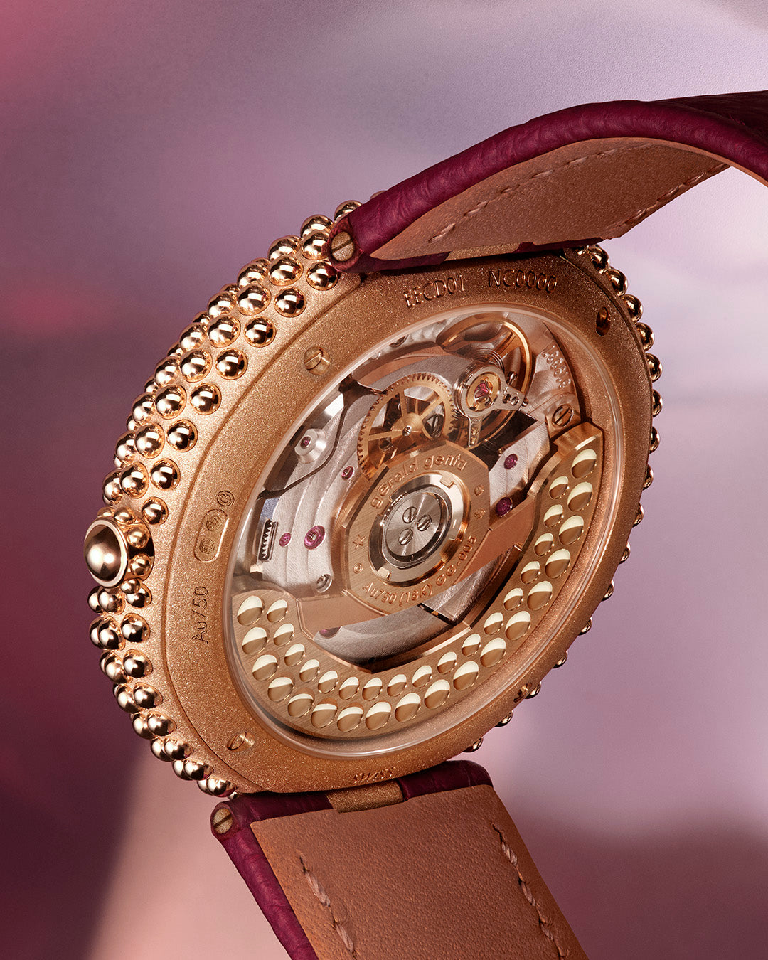 Gerald Genta Gentissima Oursin 36 Burgundy