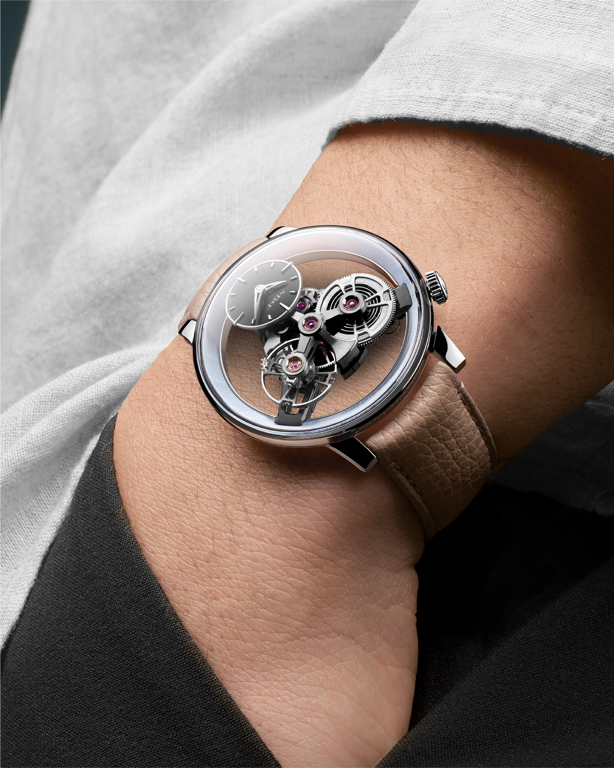 MB&F Special Project One Platinum Edition (Sky-Blue Flange)