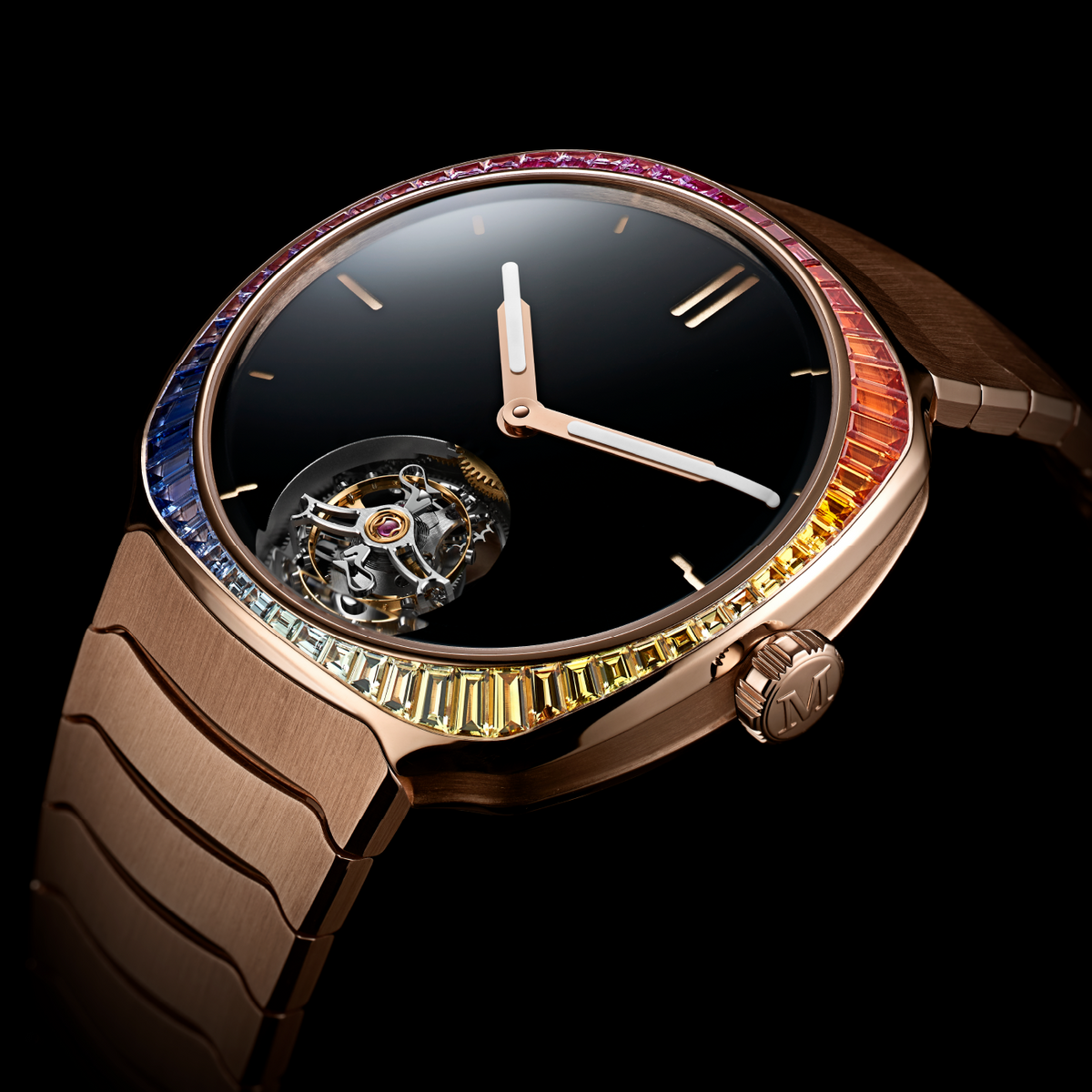 H. Moser & Cie Streamliner Tourbillon Rainbow Red Gold