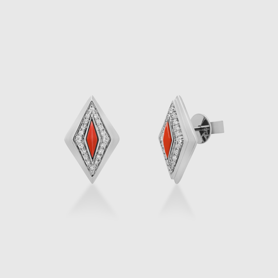 By ZAYA Lumira Delights Stud Earrings White Gold