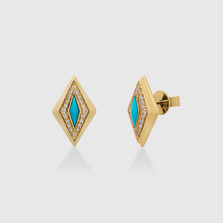 By ZAYA Lumira Delights Stud Earrings Yellow Gold