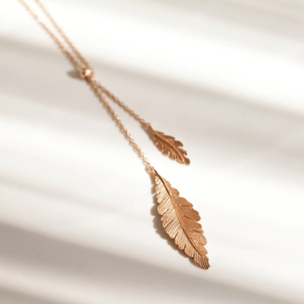 Tiny Om Feathers Necklace