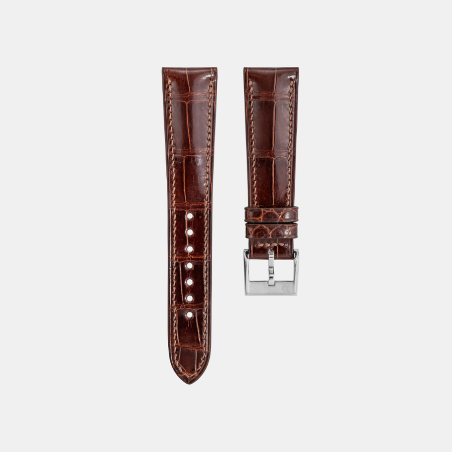 Delugs Glossy Crocodile Signature Strap – Caramel