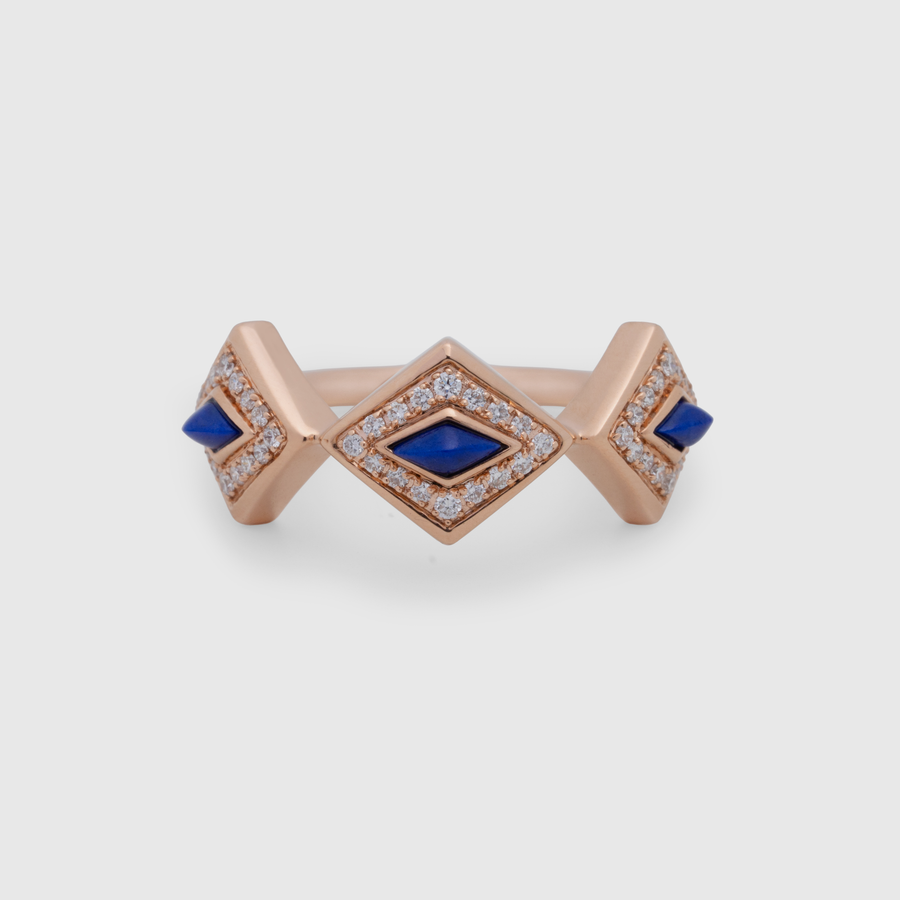 By ZAYA Lumira Bleu Triple Motif Ring