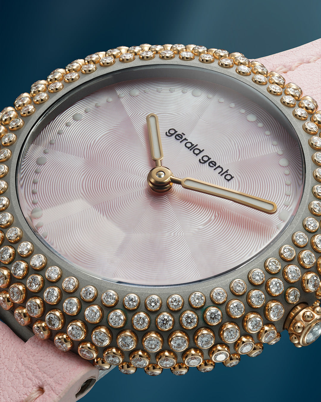 Gerald Genta Gentissima Oursin 36 Pink Mother of Pearl