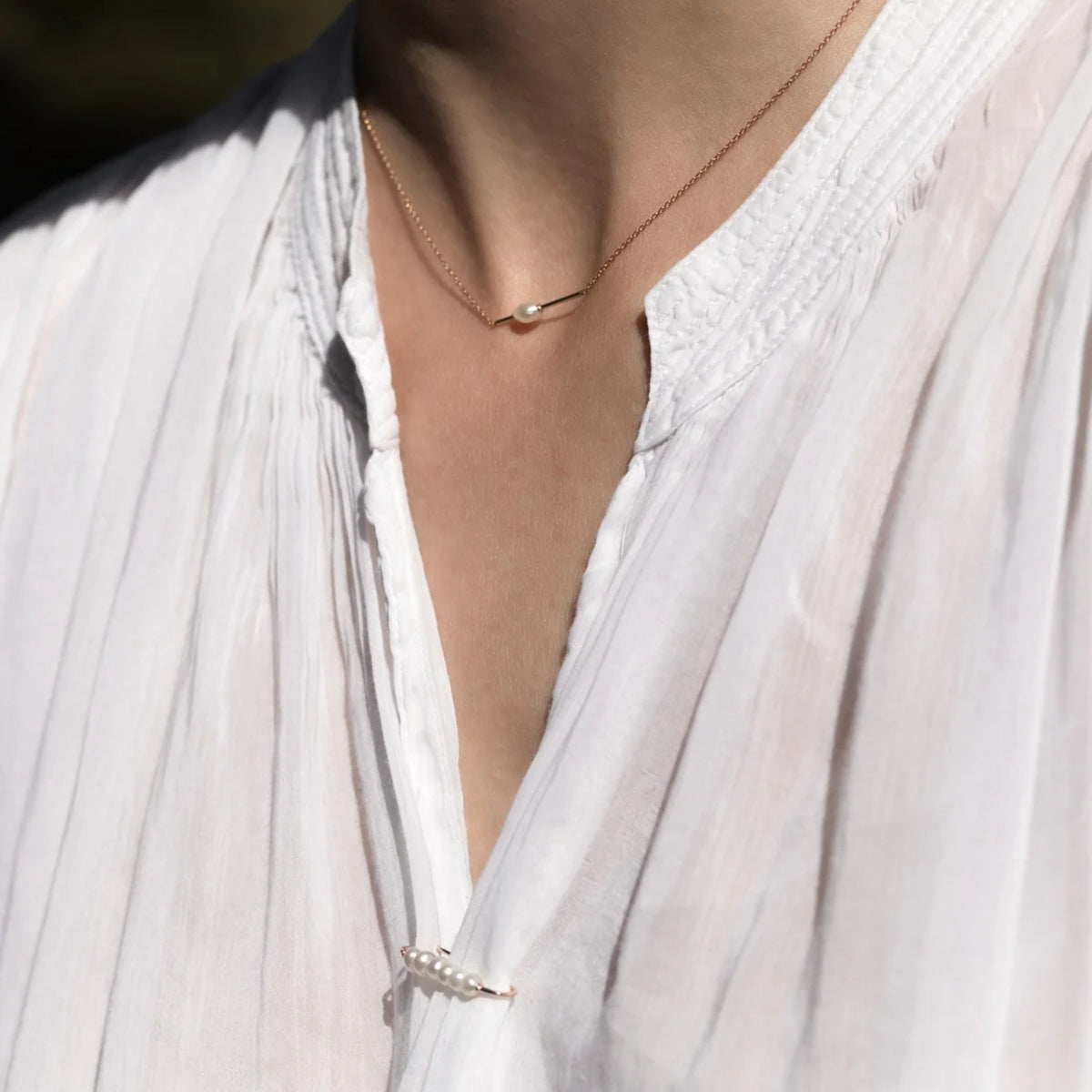 Tiny Om Pearl necklace