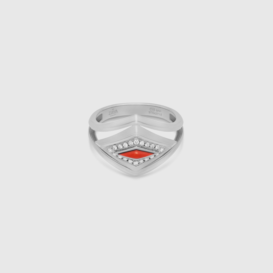By ZAYA Lumira Delights Halo Ring White Gold