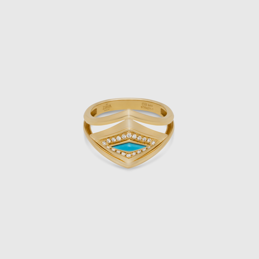 By ZAYA Lumira Delights Halo Ring Yellow Gold