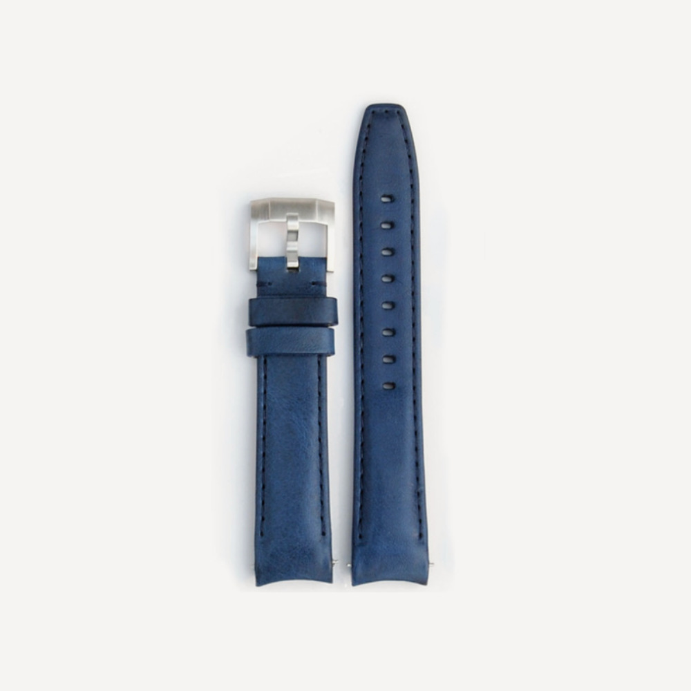 Everest Bands Tanned Leather Strap for Rolex – Blue