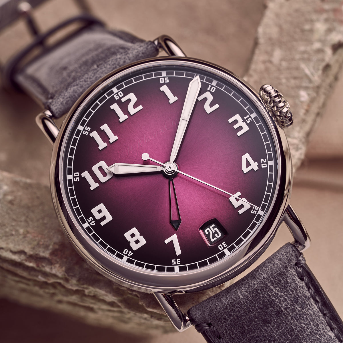 H. Moser & Cie. Heritage Dual Time Burgundy