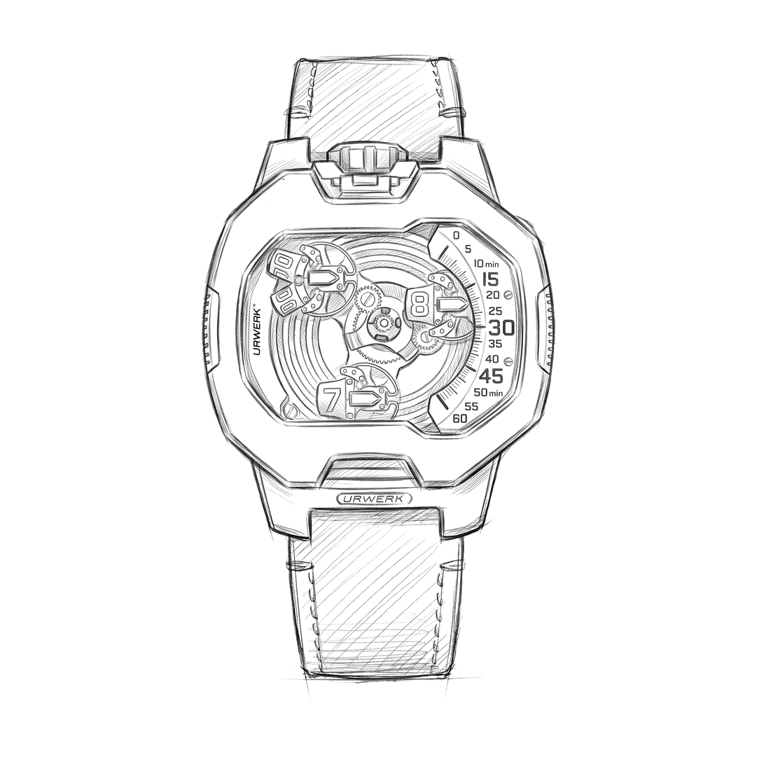 URWERK UR-120: pencil drawing