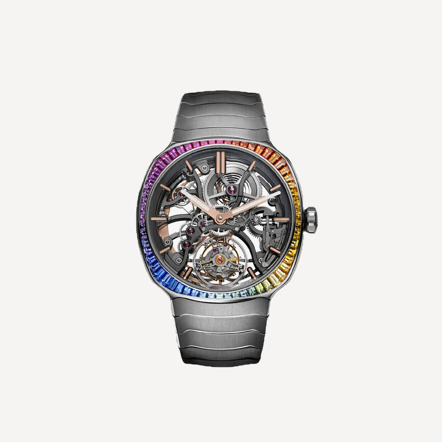 H. Moser & Cie Streamliner Tourbillon Skeleton Rainbow Steel