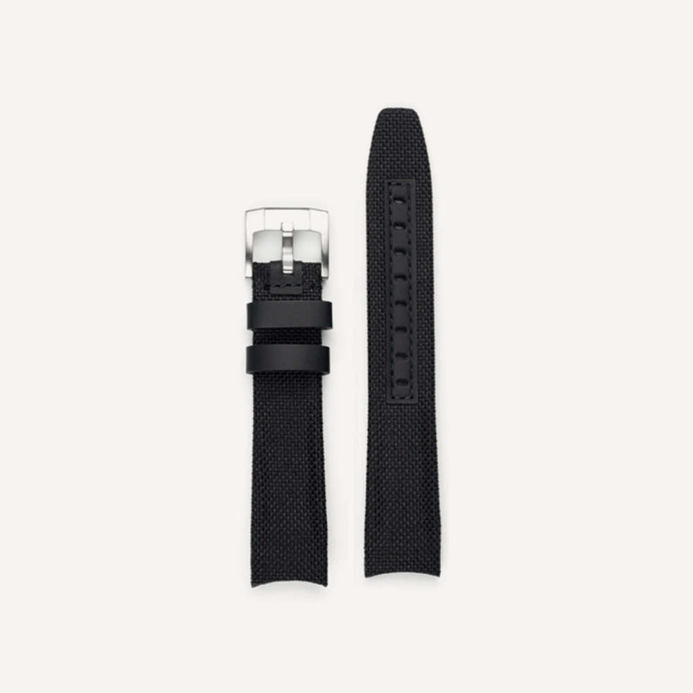 Everest Bands Nylon leather strap for Rolex – Black