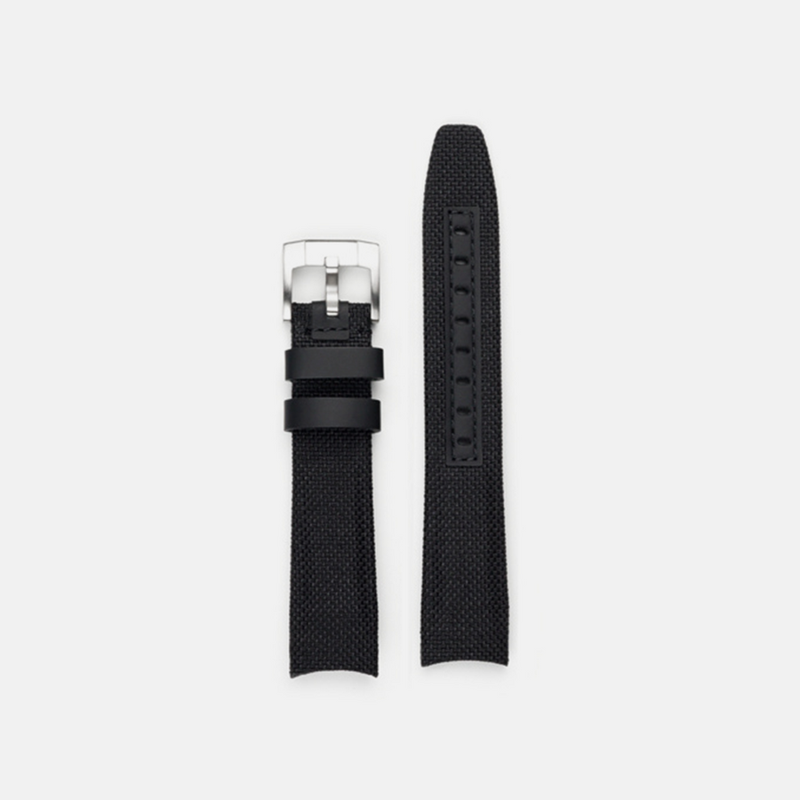 Everest Bands Nylon leather strap for Rolex – Black