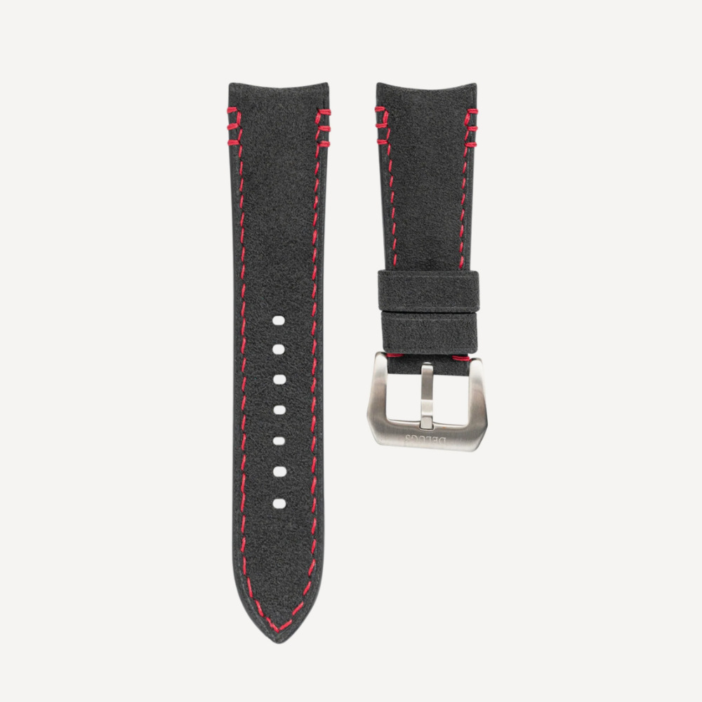 Delugs MB&F MAD1 Strap – Dark Grey Alcantara Red