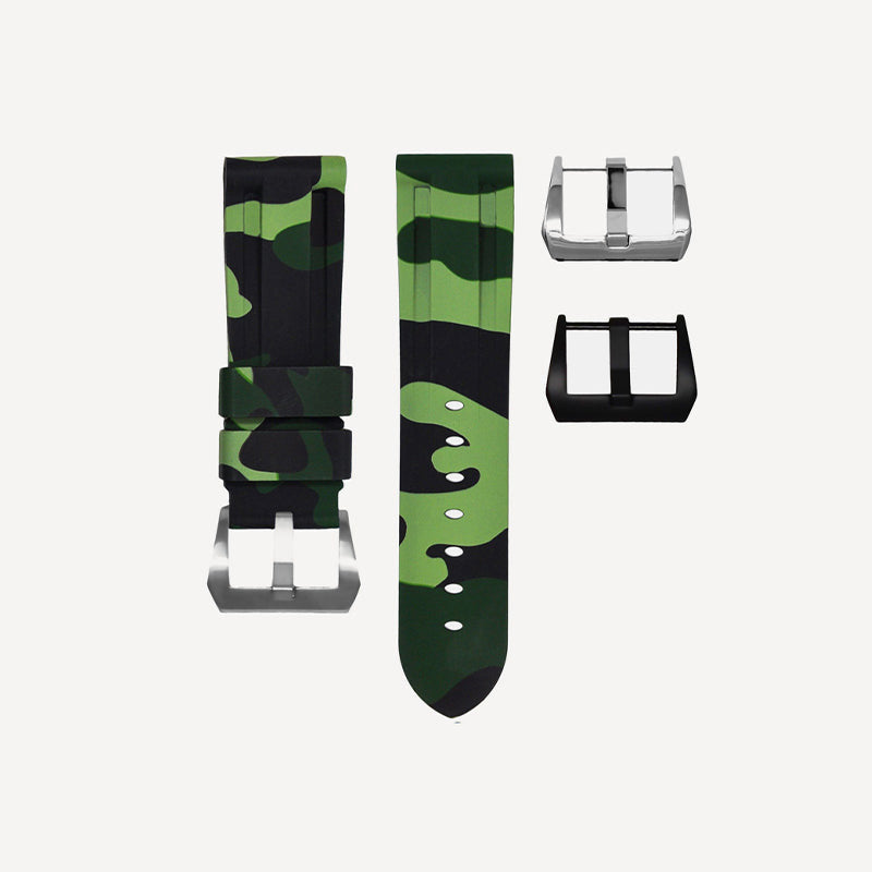 Horus Watch Straps Horus Rubber Strap for Panerai – Green Camo