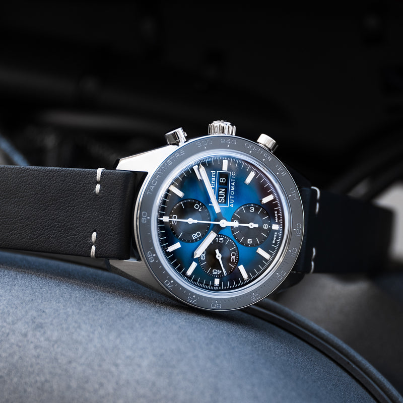 LaSportive LimitedEdition Titanium Blue Black Dial Studio Shot