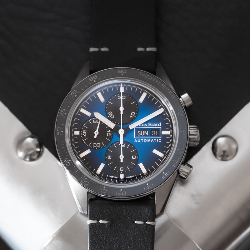 LaSportive LimitedEdition Titanium Blue Black Dial Studio Shot