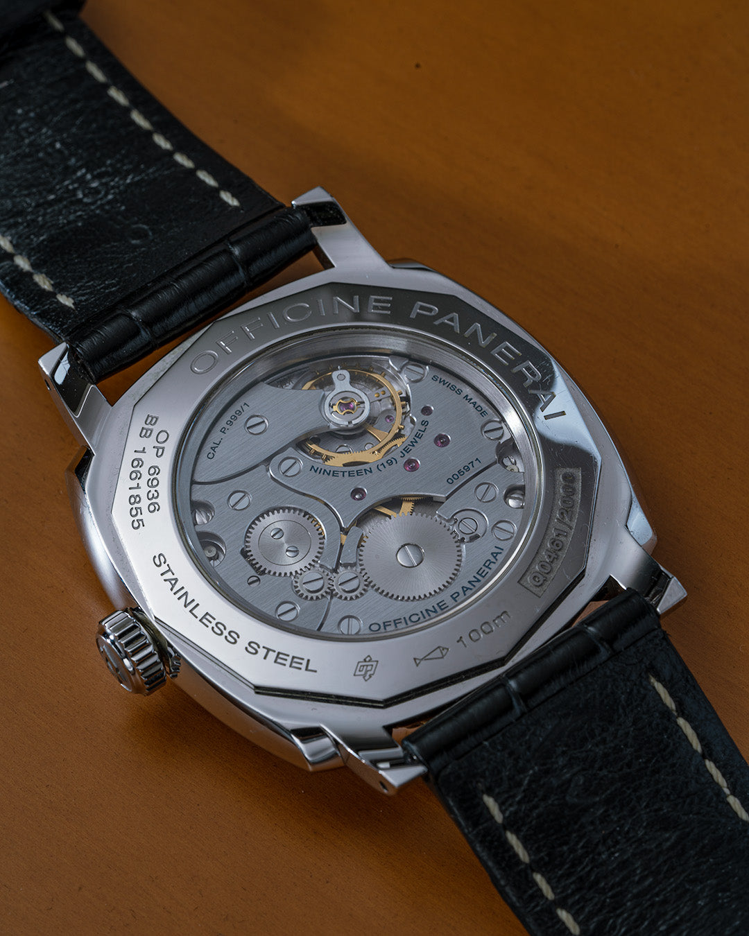 PANERAI RADIOMIR 1940 BLACK DIAL 3 DAYS 42MM STEEL PAM00512 CASEBACK