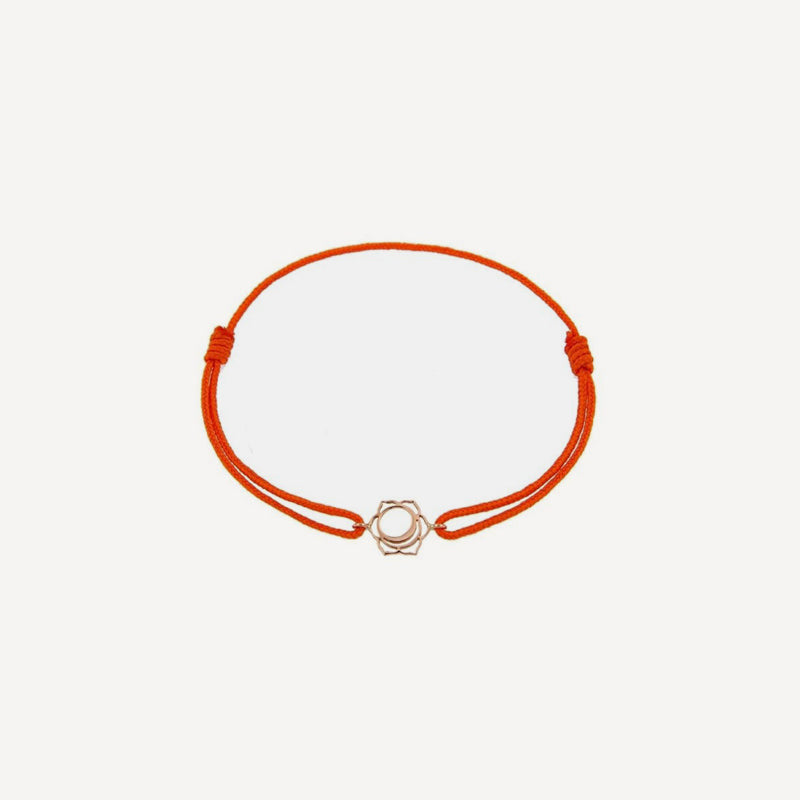 Tiny Om Chakra bracelet on thread Creativity/Svadisthana