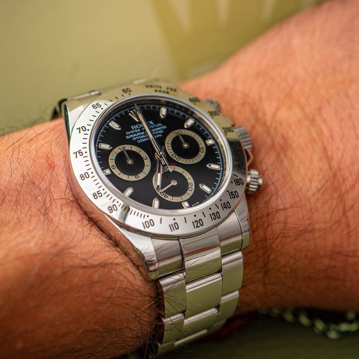 ROLEX DAYTONA 116520 STEEL wrist shot